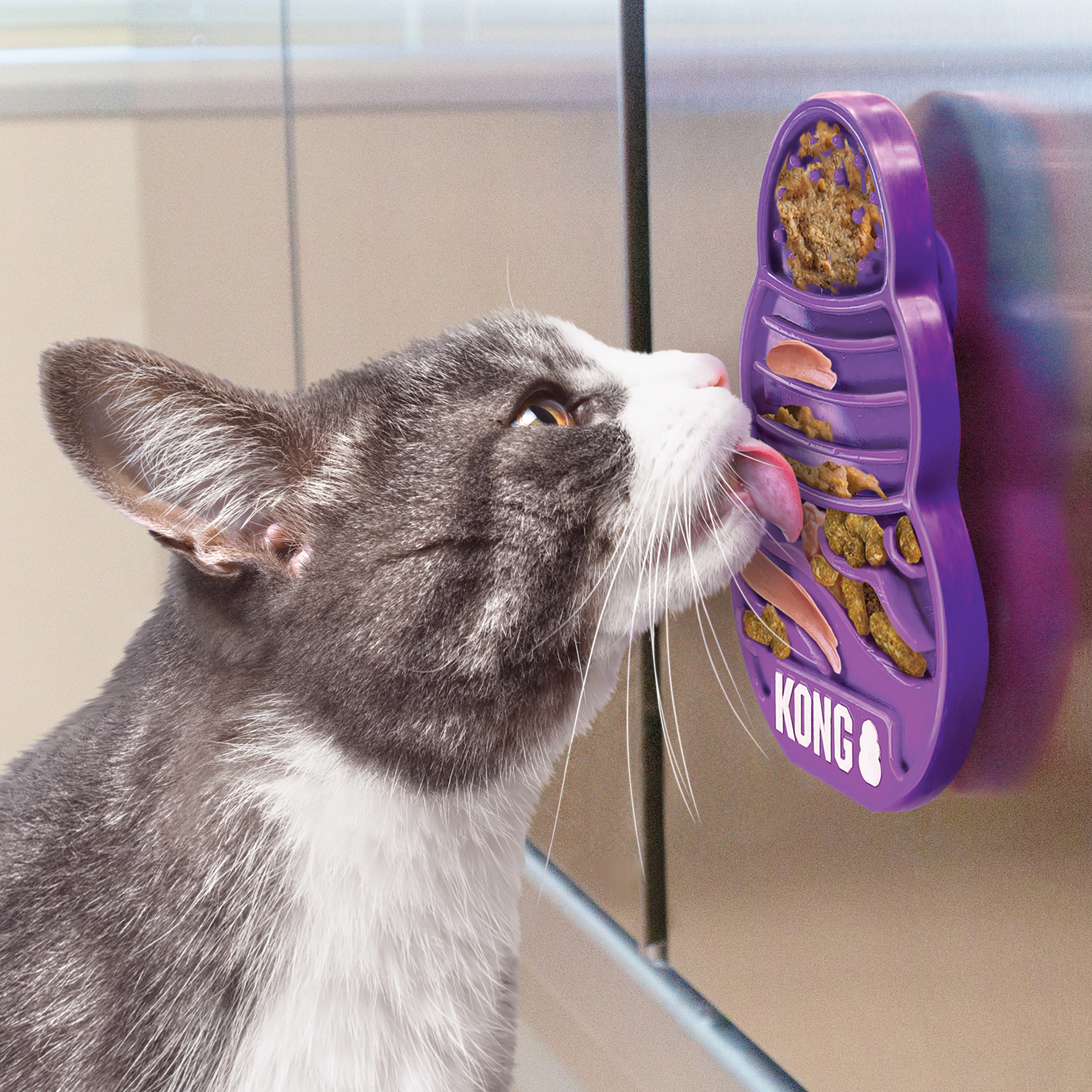 KONG Licks Treat Dispenser Cat Purple S - Image 3