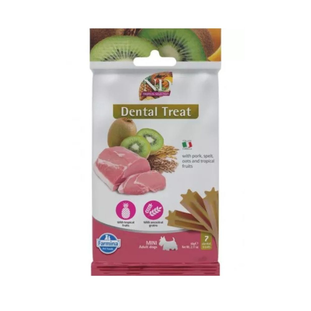 N&D Tropical Selection Dog Jutalomfalat Dental Pork Adult Mini 60g