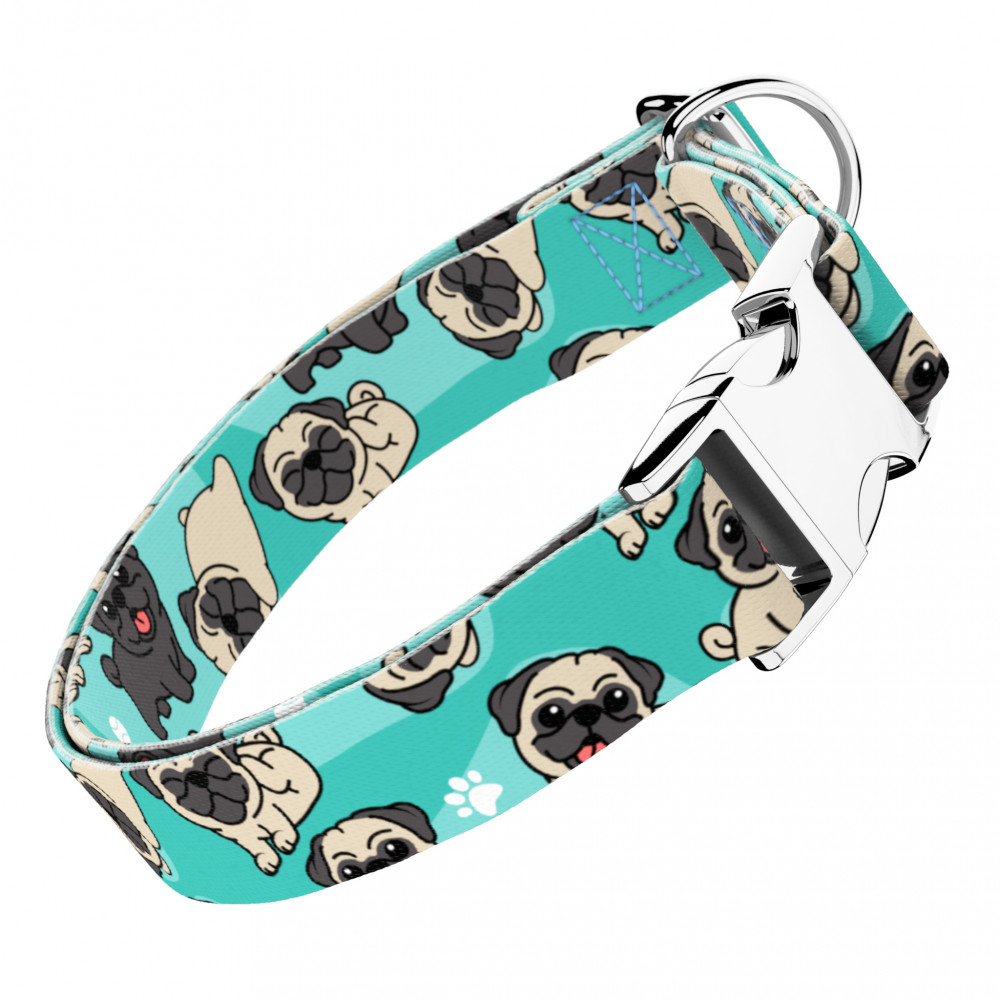 April&June Mopsz nyakörv (kék) ezüst csattal - Image 2