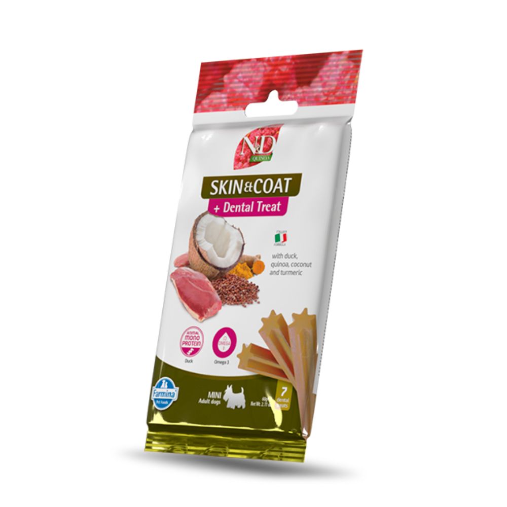 N&D Quinoa Dog Jutalomfalat Skin&coat Duck Adult Mini 60g